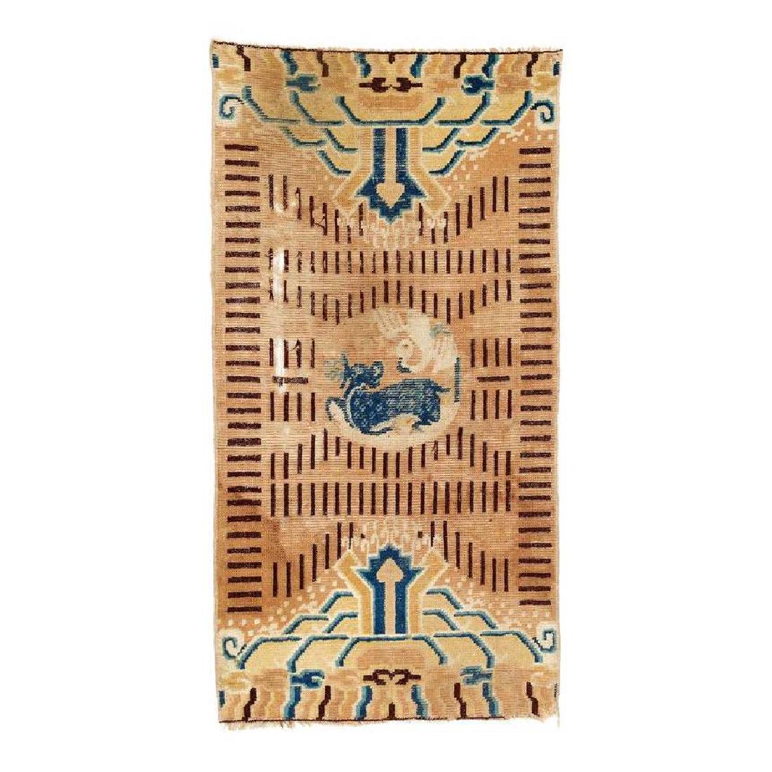 Ningxia: First half 19th century, 129 x 67 cm, West China In his article, “The RKO Family” (HALI 110), Hans König discussed this small-format rug group on the basis of 36 examples. He concluded that altho