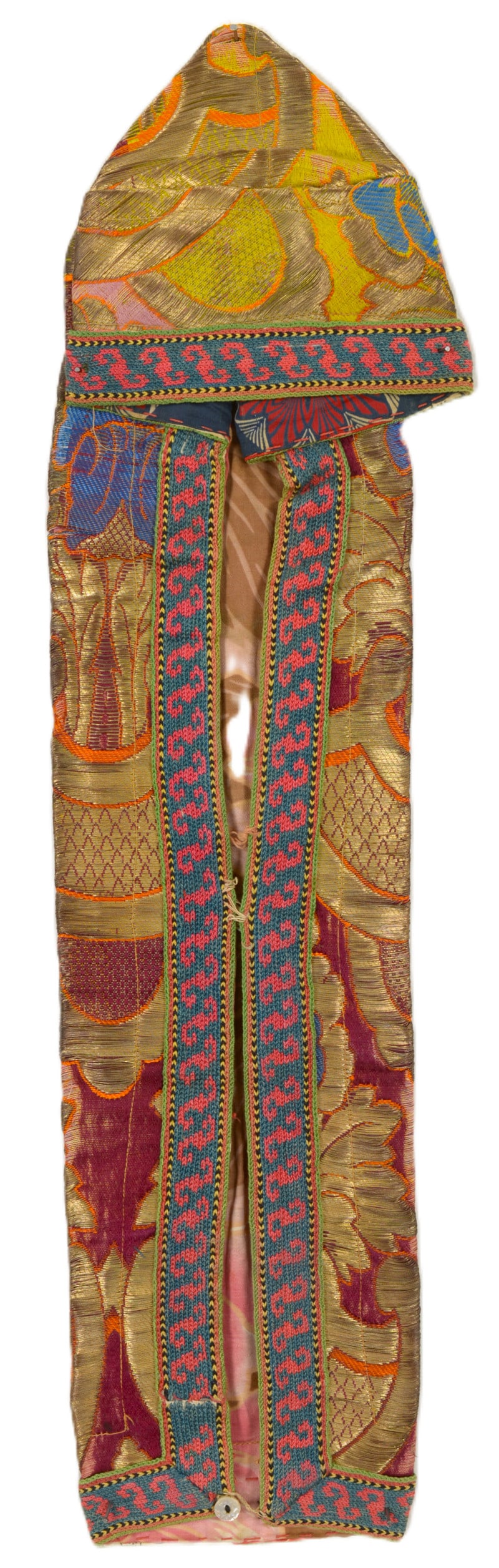 Embroidered Girls' Bonnet: First half 20th century, 55 cm Länge, Central Asia, Uzbekistan