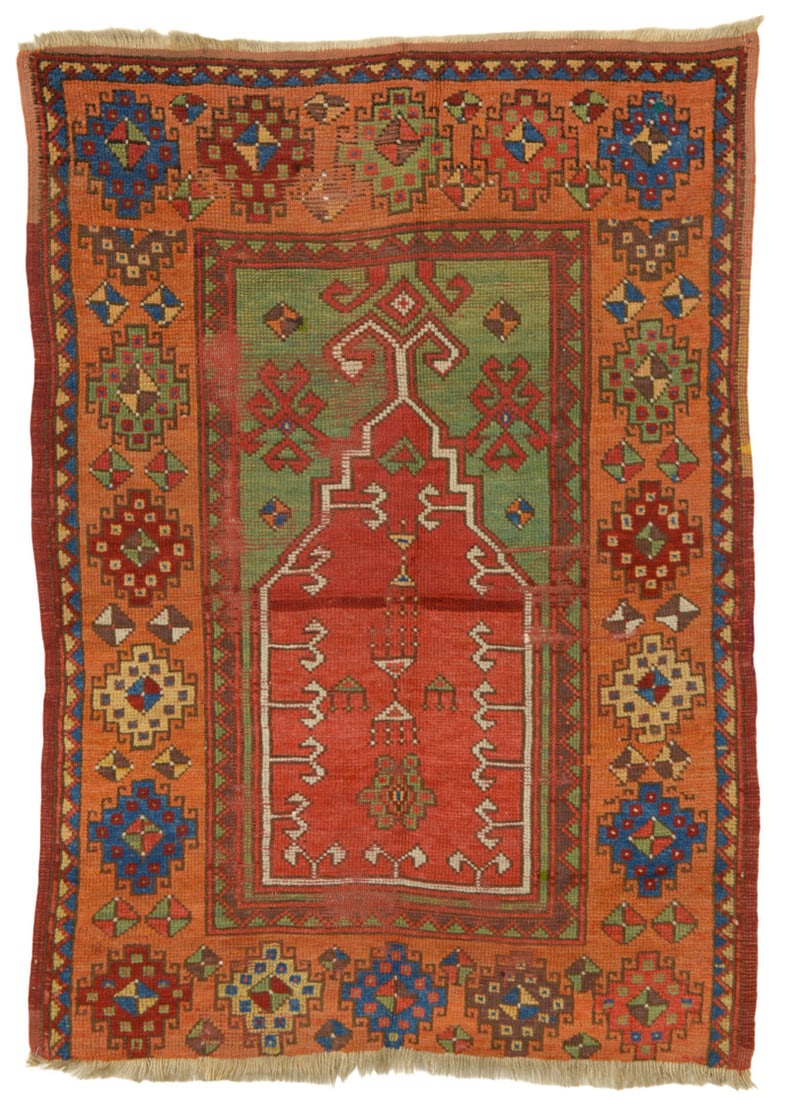 Obruk rayer Rug: Mid 19th century, 140 x 101 cm, Central Anatolia, Konya 
