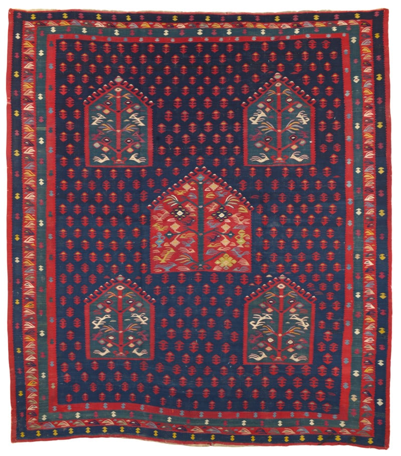 Sharkoy Kilim: second half 19th century, 256 x 234 cm, South East Europe, Bulgaria