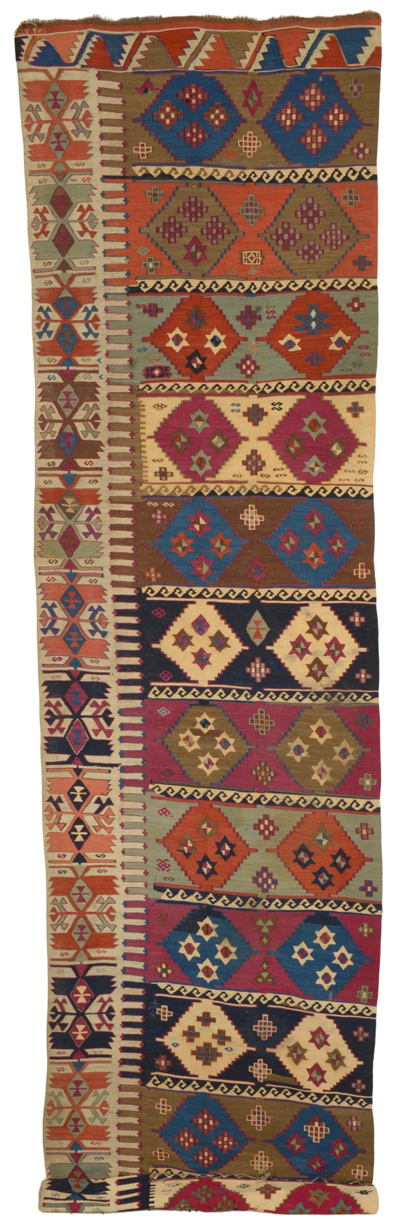 Gaziantep Kilim Half: late 19th century, 370 x 92 cm, South East Anatolia 