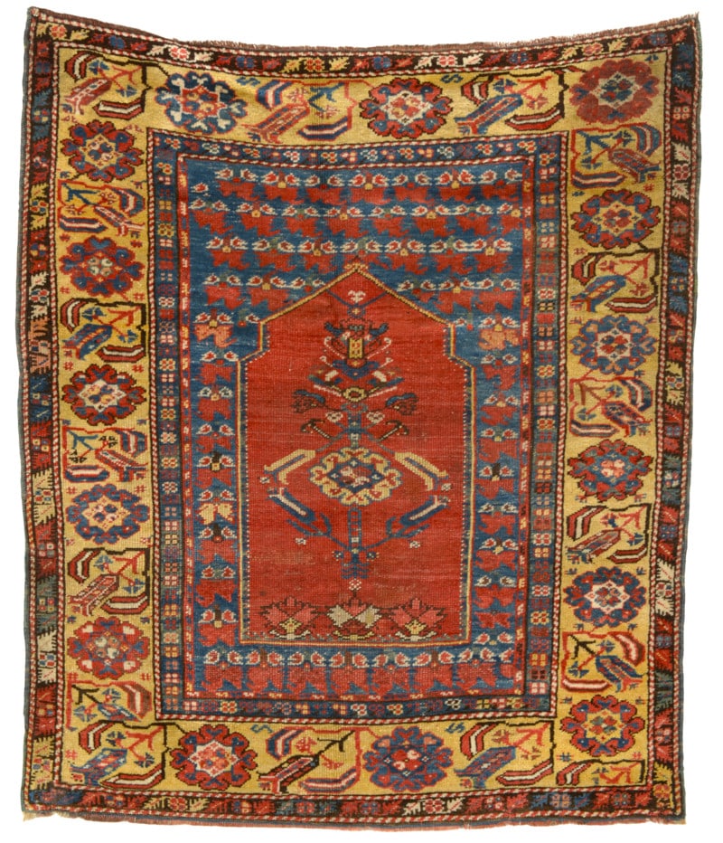 Konya Ladik Prayer Rug: mid 19th century, 136 x 116 cm, Central Anatolia