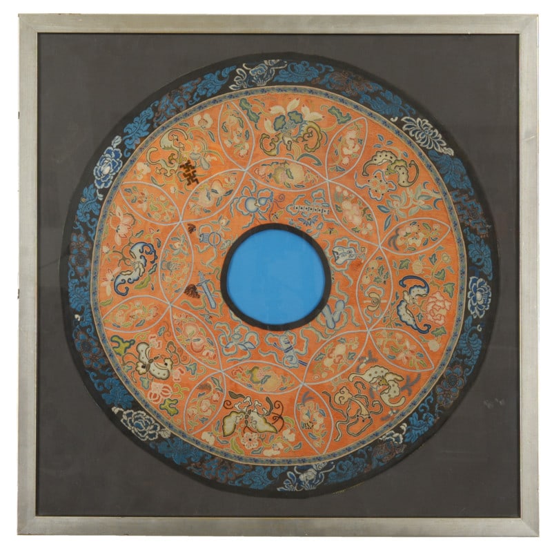 Chinese Embroidery: ca. 1900, 54 cm Durchmesser, China 