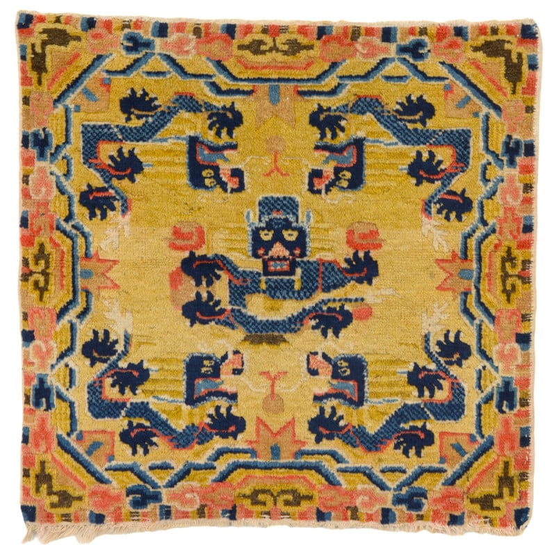 Ningxia Fragment Bench Runner: ca. 1900, 69 x 77 cm, West China