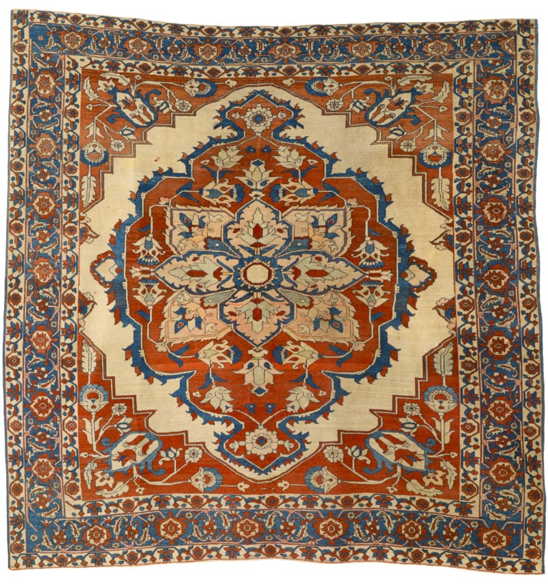 Heriz: second half 20th century, 293 x 296 cm, North West Persia, Azerbaijan 