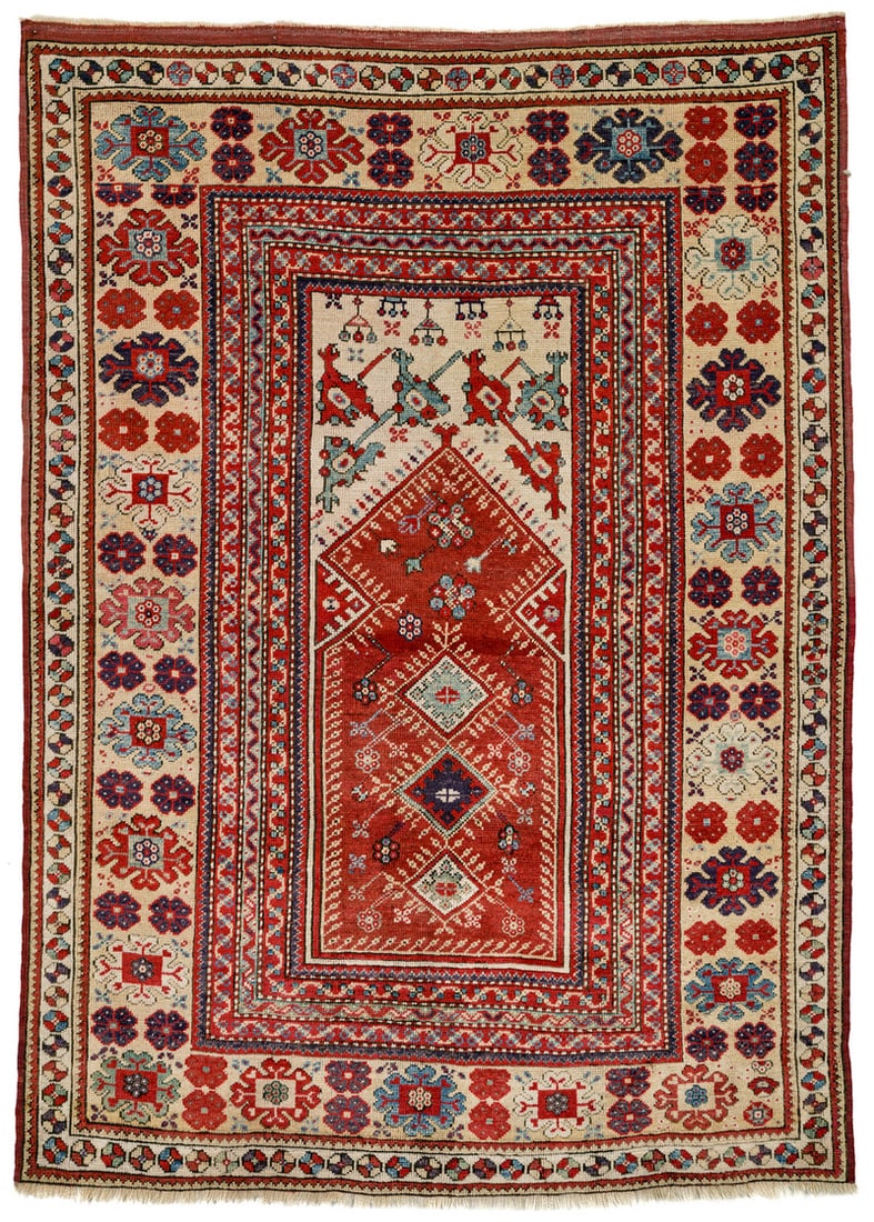Milas Prayer Rug: second half 19th century, 153 x 111 cm, South West Anatolia