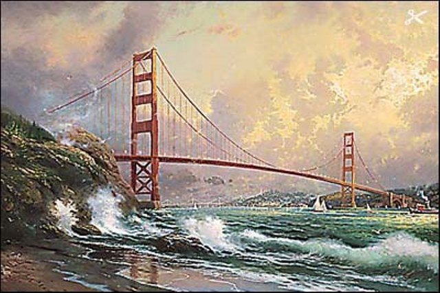 Golden Gate Bridge: Kinkade, Thomas; Measures approx: 36"X24" Edition Size: 965