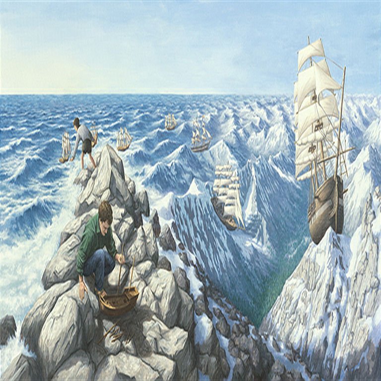 Alpine Navigation: Rob Gonsalves Limited Edition Giclee on Canvas 300 s/n 13.375" h x 26.75" w