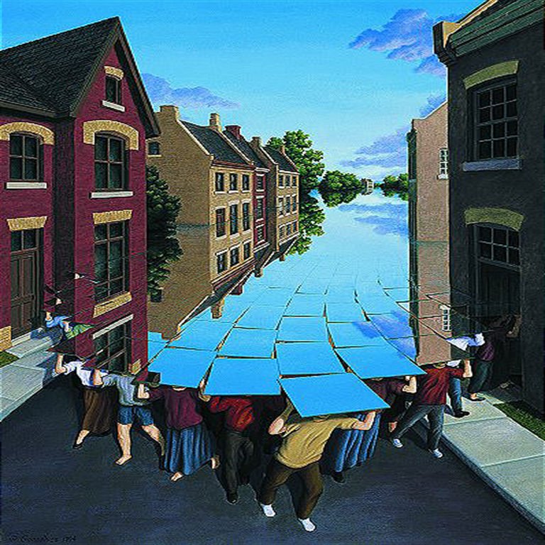 Here Comes The Flood: Rob Gonsalves Limited Edition Giclee on Canvas 195 s/n 18.375" h x 13.75" w
