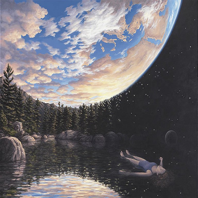 The Phenomenon of Floating: Rob Gonsalves Limited Edition Giclee on Canvas 395 s/n 15" h x 19.43" w