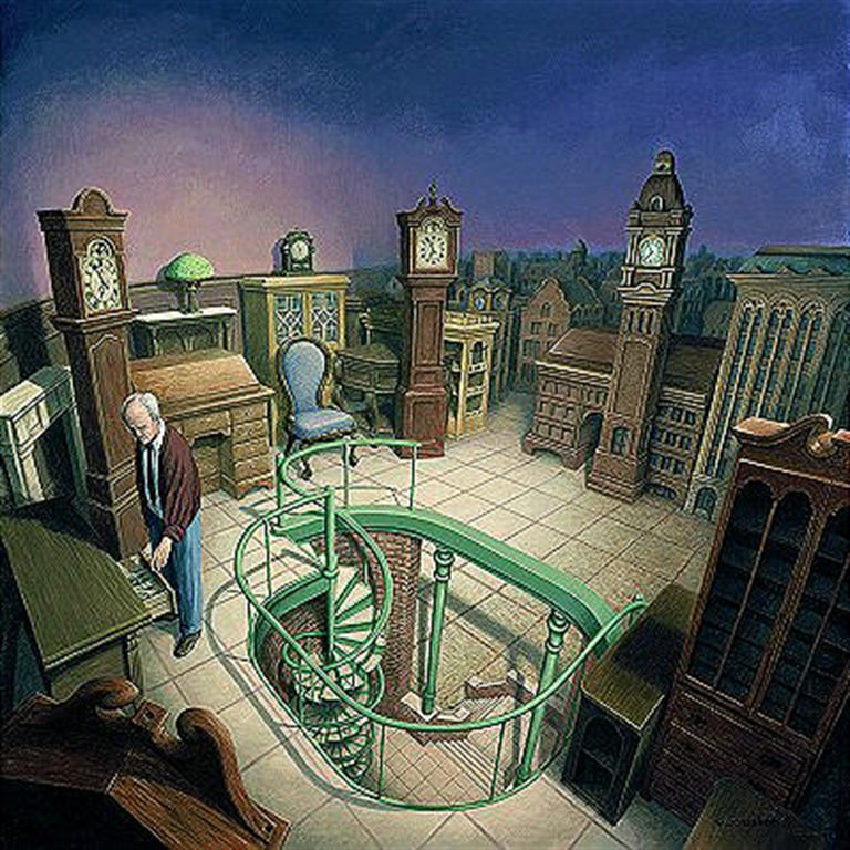 Time Pieces: Rob Gonsalves Limited Edition Giclee on Canvas 195 s/n 15" h x 15" w