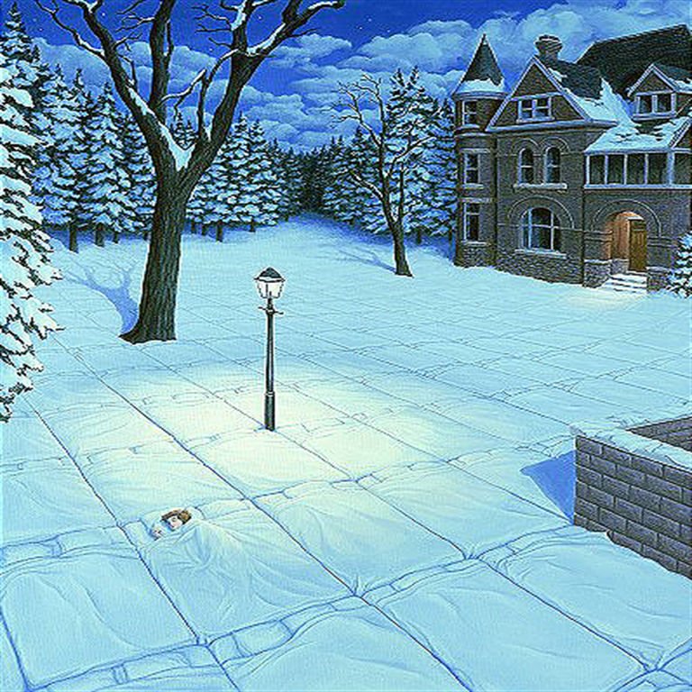 White Blanket: Rob Gonsalves Limited Edition Giclee on Canvas 195 s/n 17.88" h x 14.94" w