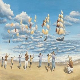 On the High Seas: Rob Gonsalves Limited Edition Giclee on Canvas 295 s/n 13.25" h x 20" w