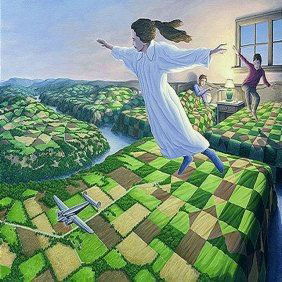 Bedtime Aviation: Rob Gonsalves Limited Edition Giclee on Canvas 195 s/n 18.75" h x 15" w