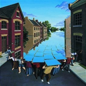 Here Comes The Flood: Rob Gonsalves Limited Edition Giclee on Canvas 195 s/n 18.375" h x 13.75" w