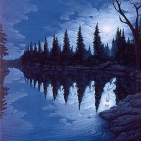 Ladies of the Lake: Rob Gonsalves Limited Edition Giclee on Canvas 100 s/n 39.69" h x 32" w