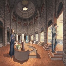 Space Between the Words: Rob Gonsalves Limited Edition Giclee on Canvas 395 s/n 17.5" h x 26.25" w