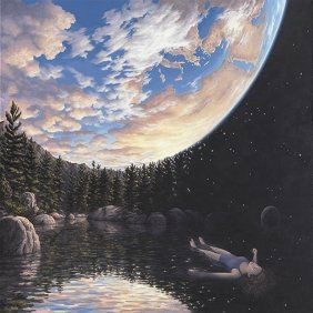 The Phenomenon of Floating: Rob Gonsalves Limited Edition Giclee on Canvas 395 s/n 15" h x 19.43" w