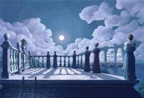 Widow`s Walk: Rob Gonsalves Limited Edition Giclee on Canvas 295 s/n 14.88" h x 21.88" w