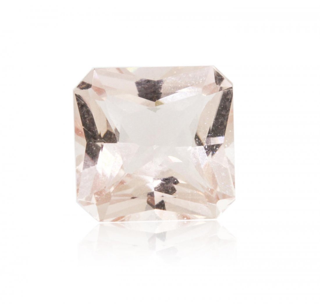 2.1ctw. Natural Princess Cut Morganite: 2.1ctw. Natural Princess Cut Morganite. Westfield Appraised at $1,502.00.