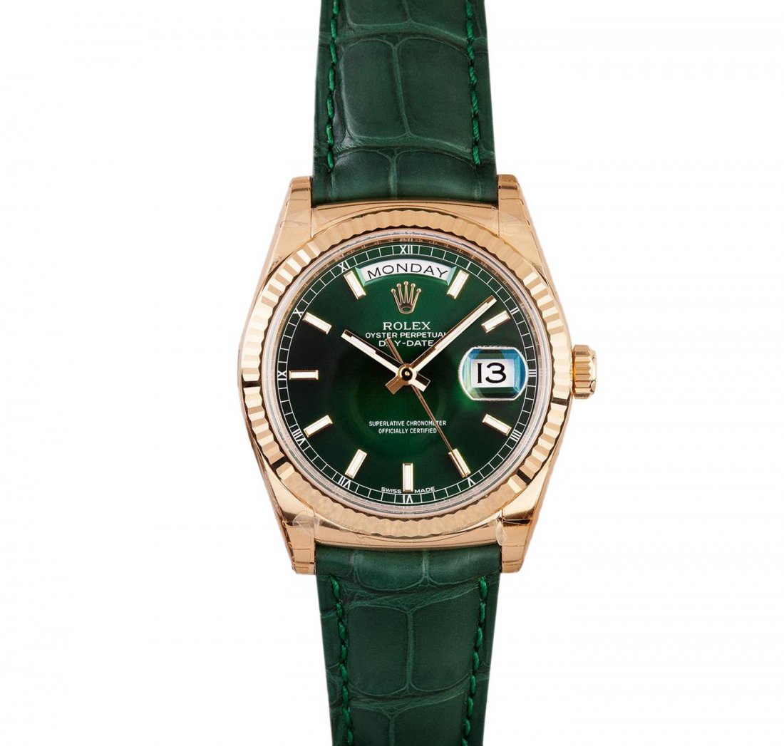 Gents Rolex 18KT Yellow Gold Presidential Day Date: One gents 18KT yellow gold Rolex Presidential Day Date wristwatch. Model Name/Number: Day-Date (President) 118138. The watch features automatic movement with day-date, scratch resistant sapphire cryst