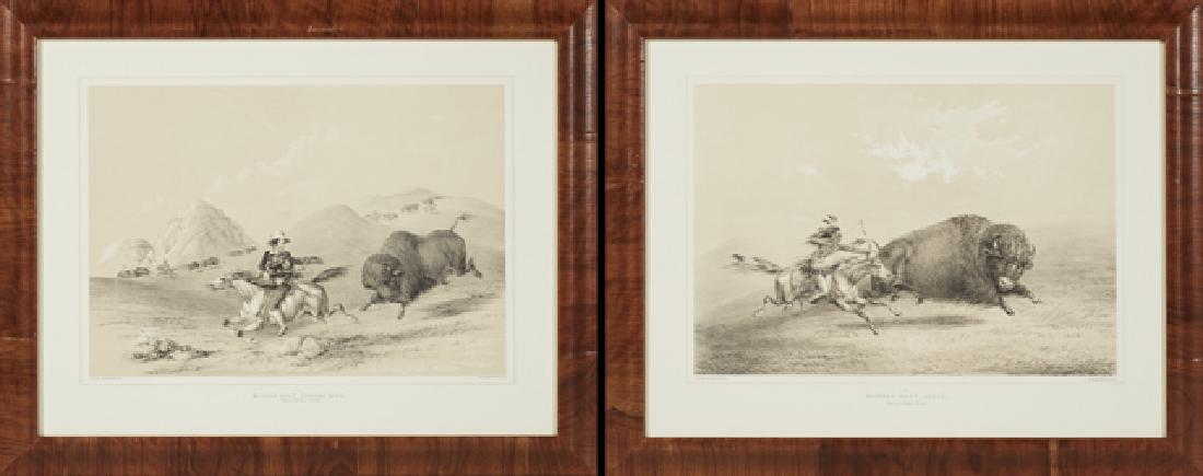 George Catlin (1796-1872), "Buffalo Hunt, Chase," and (1 of 3)