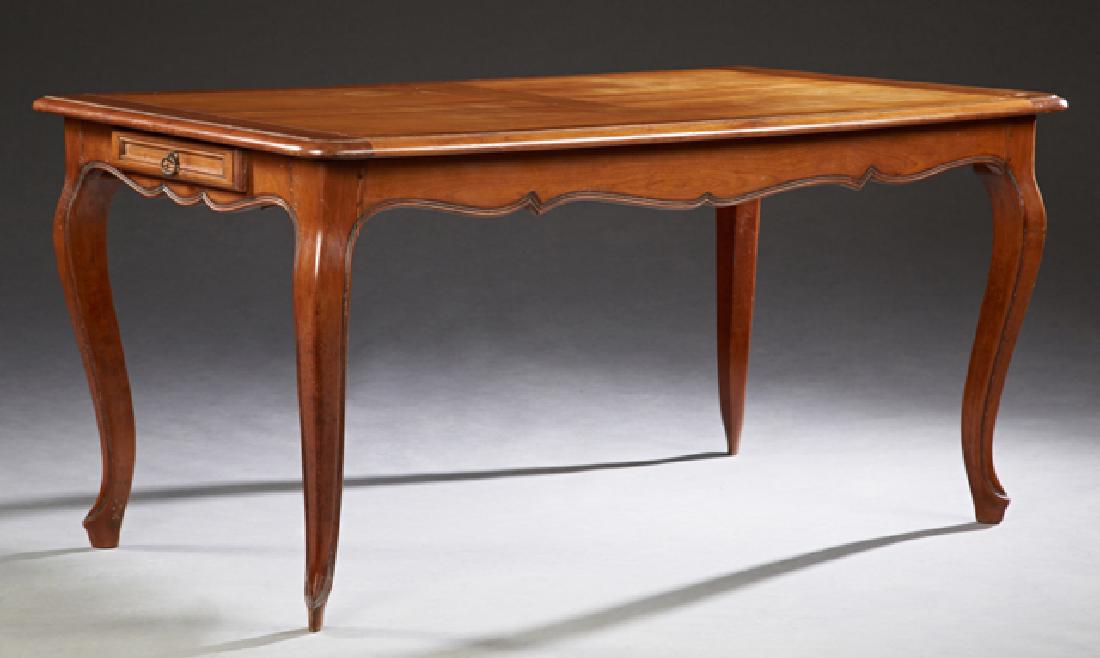 French Louis XV Style Carved Cherry Dining Table, 20th (1 of 1)