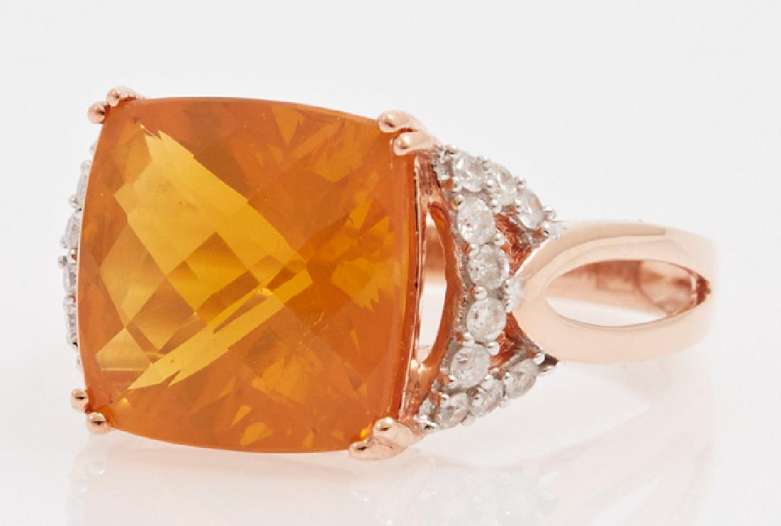 Lady's 14K Rose Gold Dinner Ring, with a 5.93 carat (1 of 2)