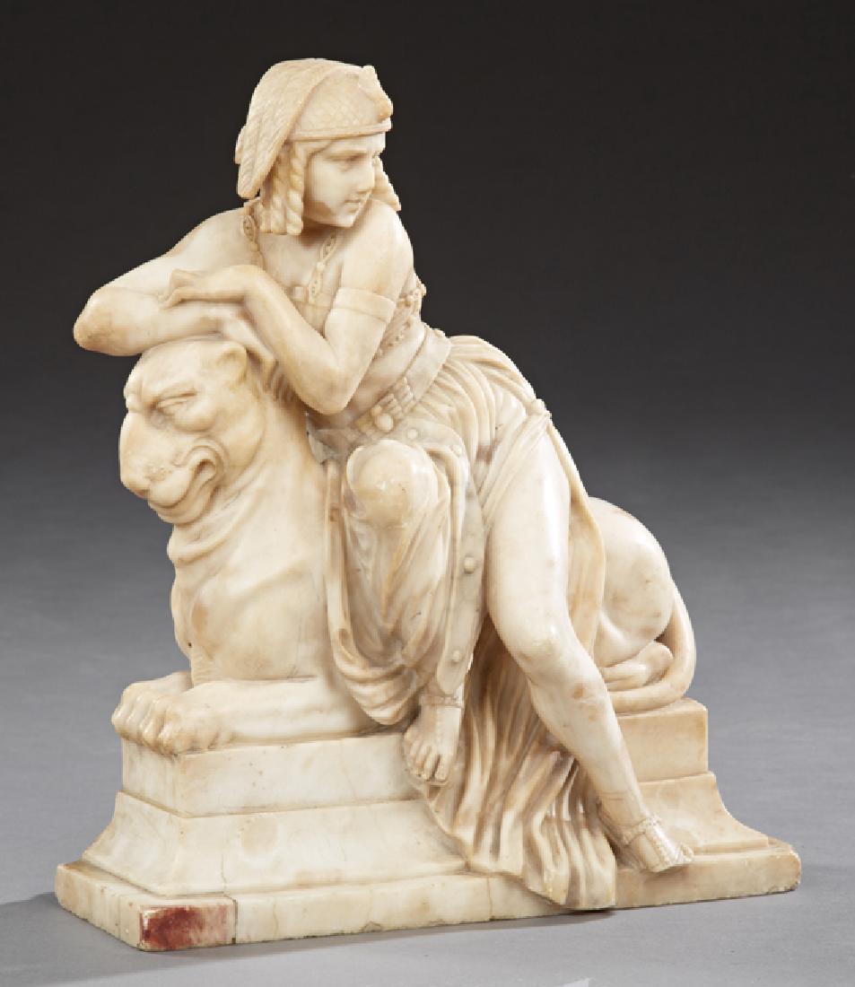 Art Nouveau Carved Marble Figural Group, c. 1900, of a (1 of 1)