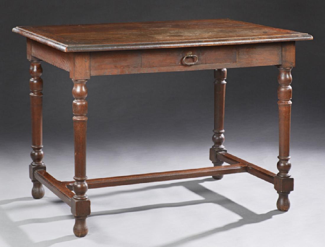 French Louis XIII Style Carved Oak Writing Table, late (1 of 1)