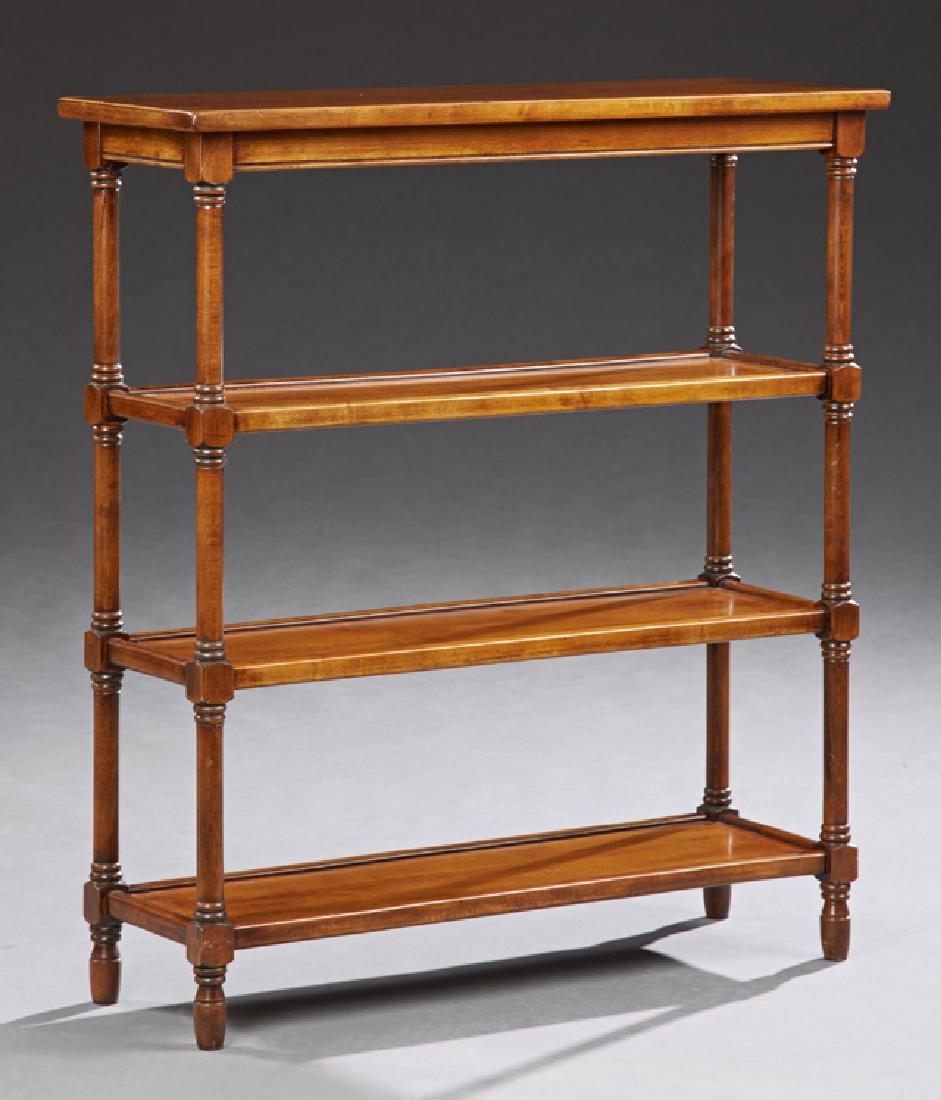 English Style Carved Cherry Four Tier Bookshelf, 20th (1 of 1)