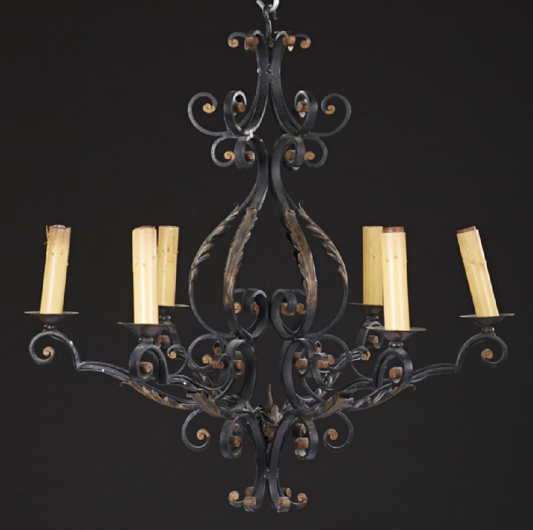 Continental Style Wrought Iron Six Light Basket (1 of 1)