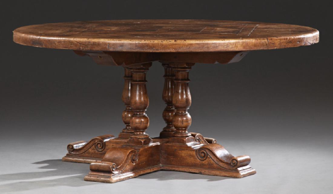 Large Walnut Farmhouse Table, 19th c., the thick (1 of 1)