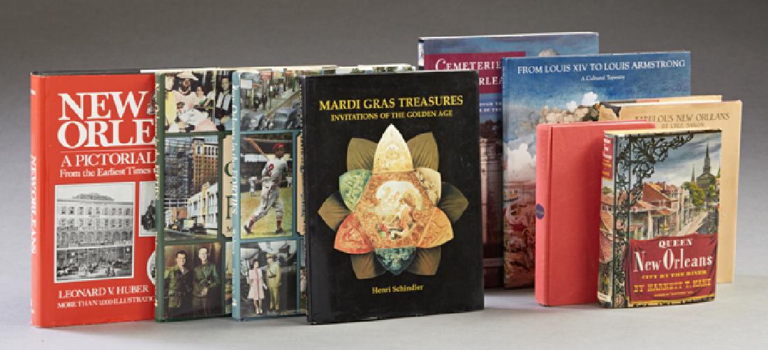 Books- Group of Nine New Orleans Interest Books,: Books- Group of Nine New Orleans Interest Books, consisting of "Queen New Orleans," by Harnett Kane, 1949; "Frenchmen, Desire, Good Children," by John Chase, 1960; "Fabulous New Orleans," by Lyle Saxo