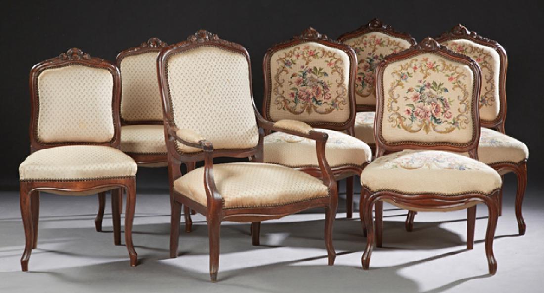 Group of Seven Louis XV Style Carved Walnut Parlor (1 of 1)