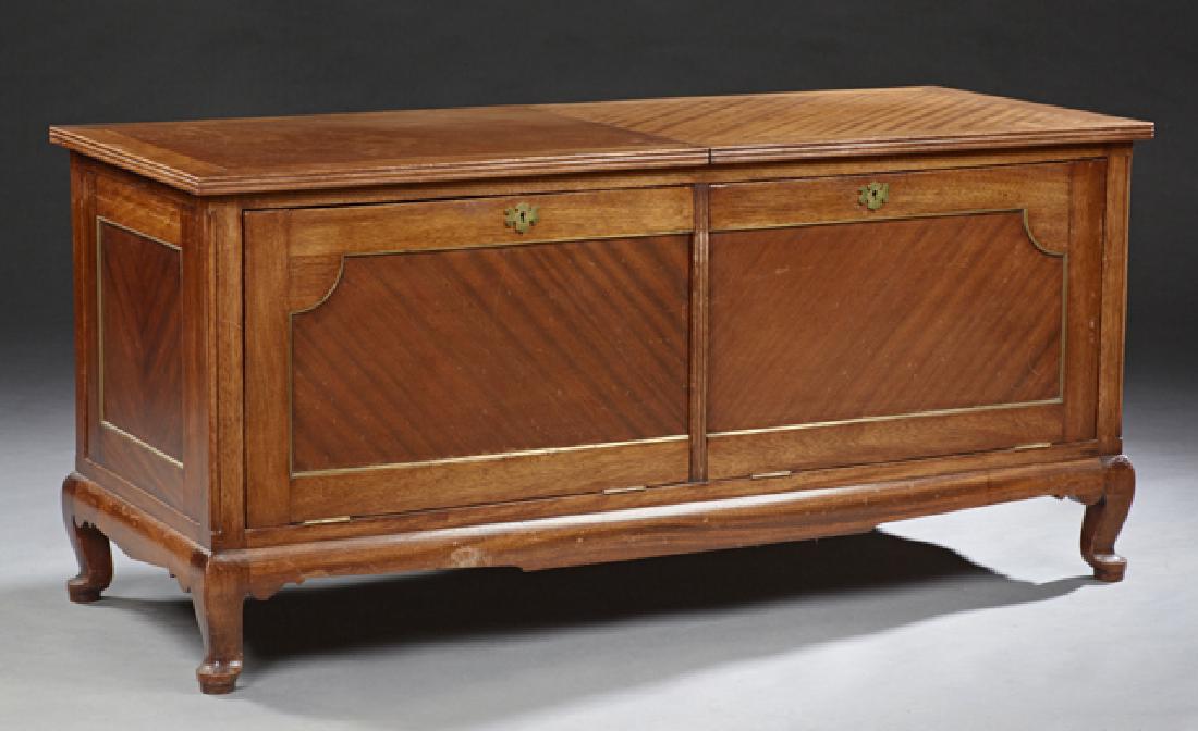 English Carved Mahogany Coffer, 20th c., with two lift (1 of 2)