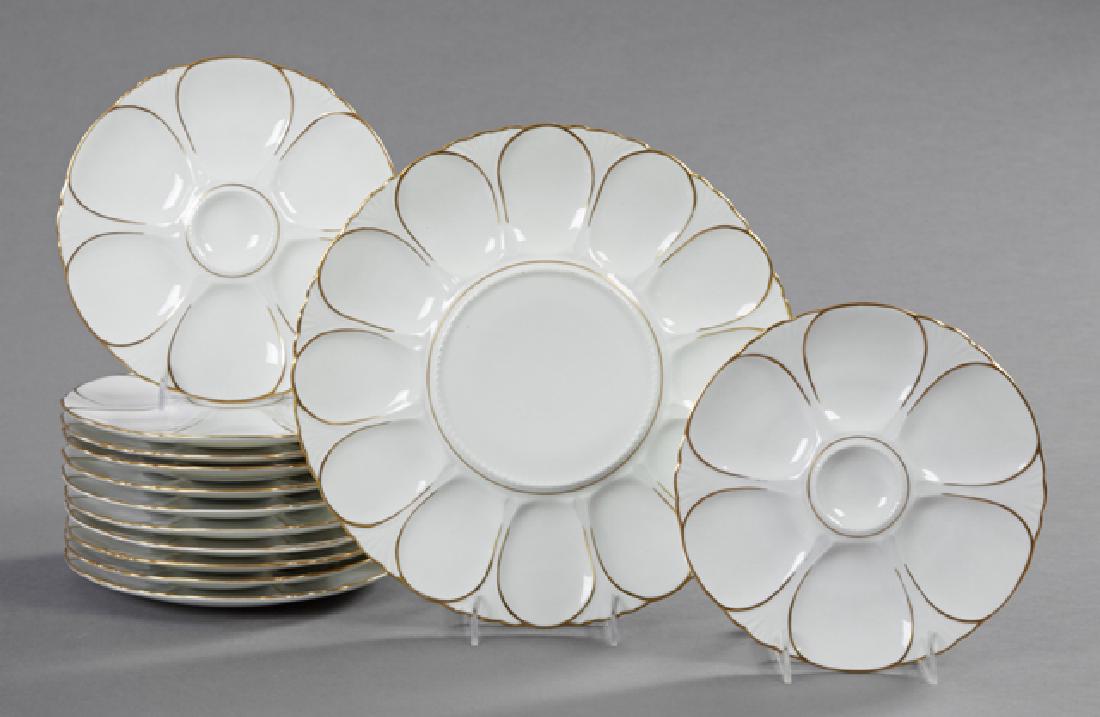 Thirteen Piece Limoges Porcelain Oyster Set, 20th c., (1 of 1)