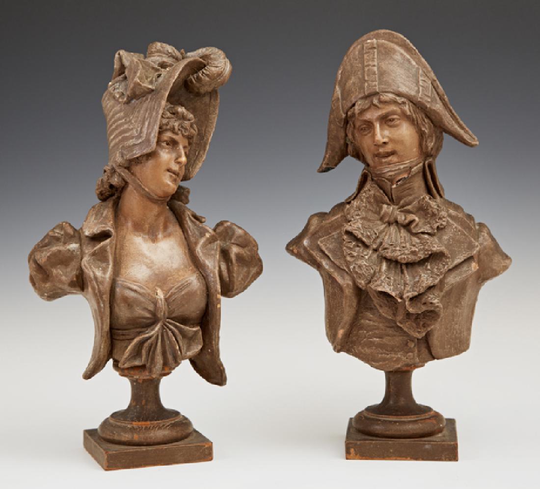 Pair of Austrian Patinated Terracotta Busts, early 20th (1 of 1)