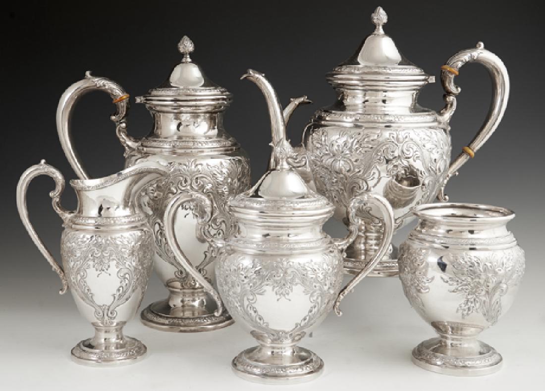 Five Piece Sterling Tea and Coffee Service, 20th c., by (1 of 1)