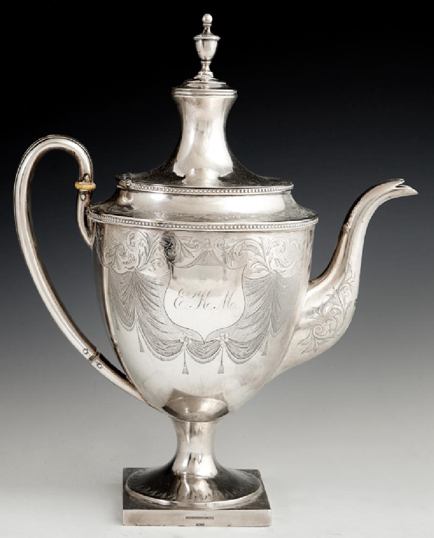 American Coin Silver Teapot, c. 1845, by Eoff and (1 of 3)