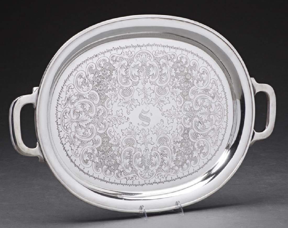 Large .950 Sterling Serving Tray, 20th c., with ornate (1 of 1)