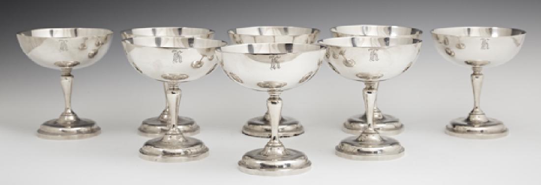 Set of Eight Mexican Sterling Champagne Goblets, mid (1 of 1)