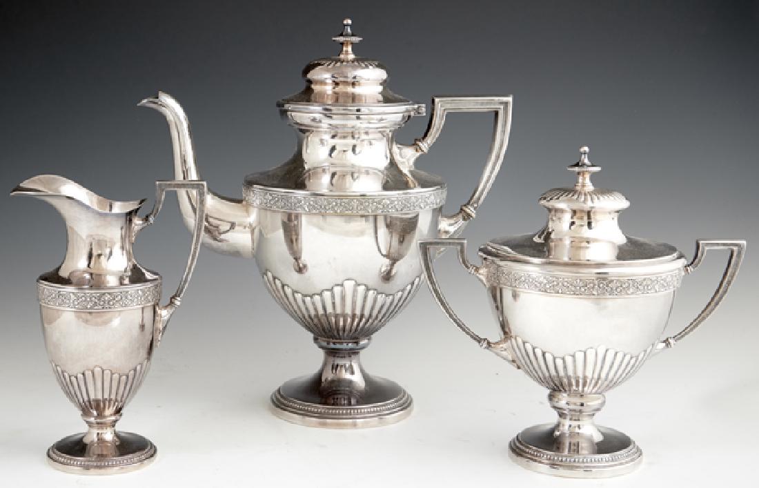 Three Piece French Silverplated Coffee Set, 20th c., (1 of 1)