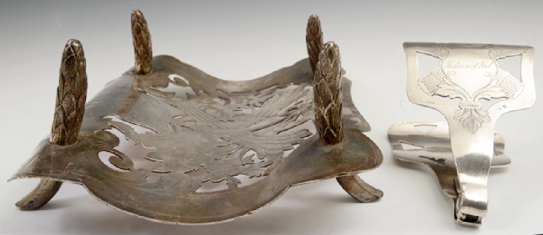 French Silverplated Asparagus Tray and Serving Tongs, (1 of 1)