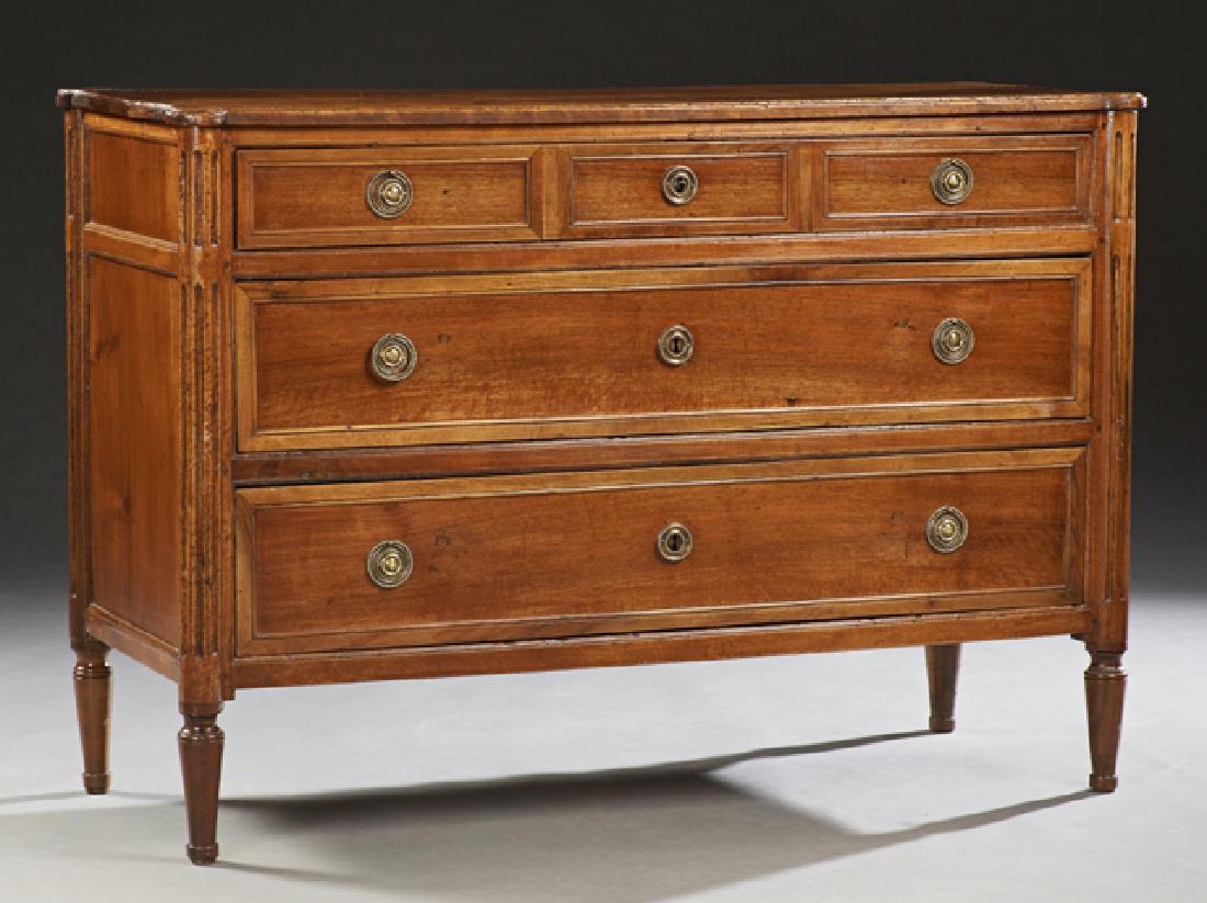 French Louis XVI Style Carved Walnut Commode, 19th c., (1 of 1)