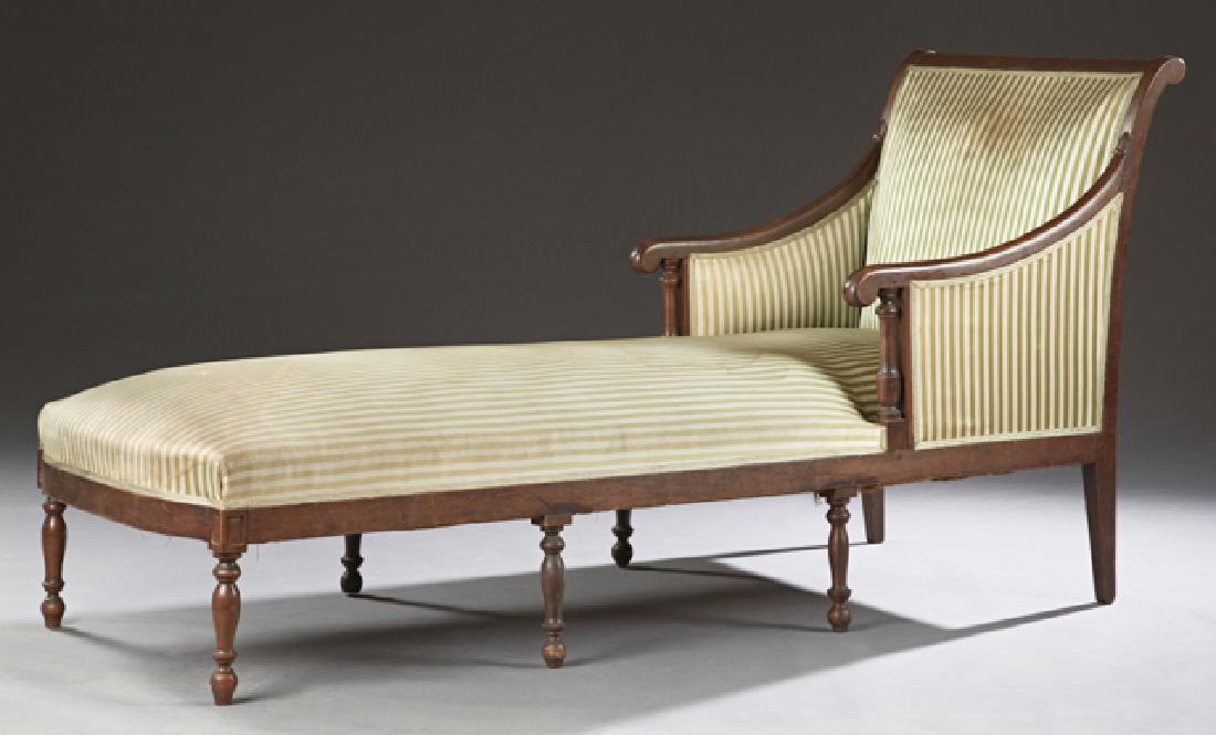 French Louis Philippe Carved Walnut Chaise Lounge, 19th (1 of 1)