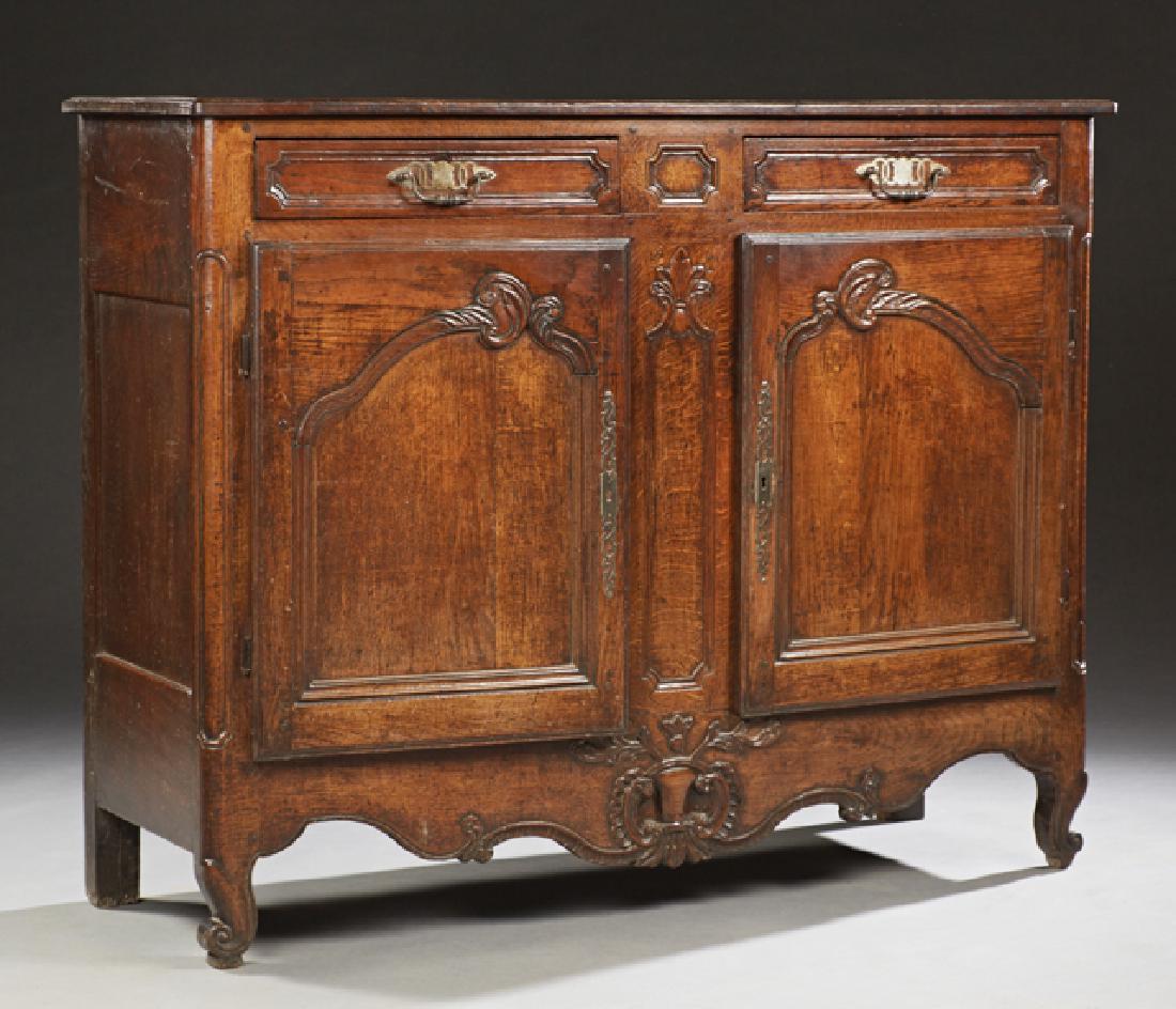 French Louis XV Style Carved Oak Sideboard, 19th c., (1 of 1)