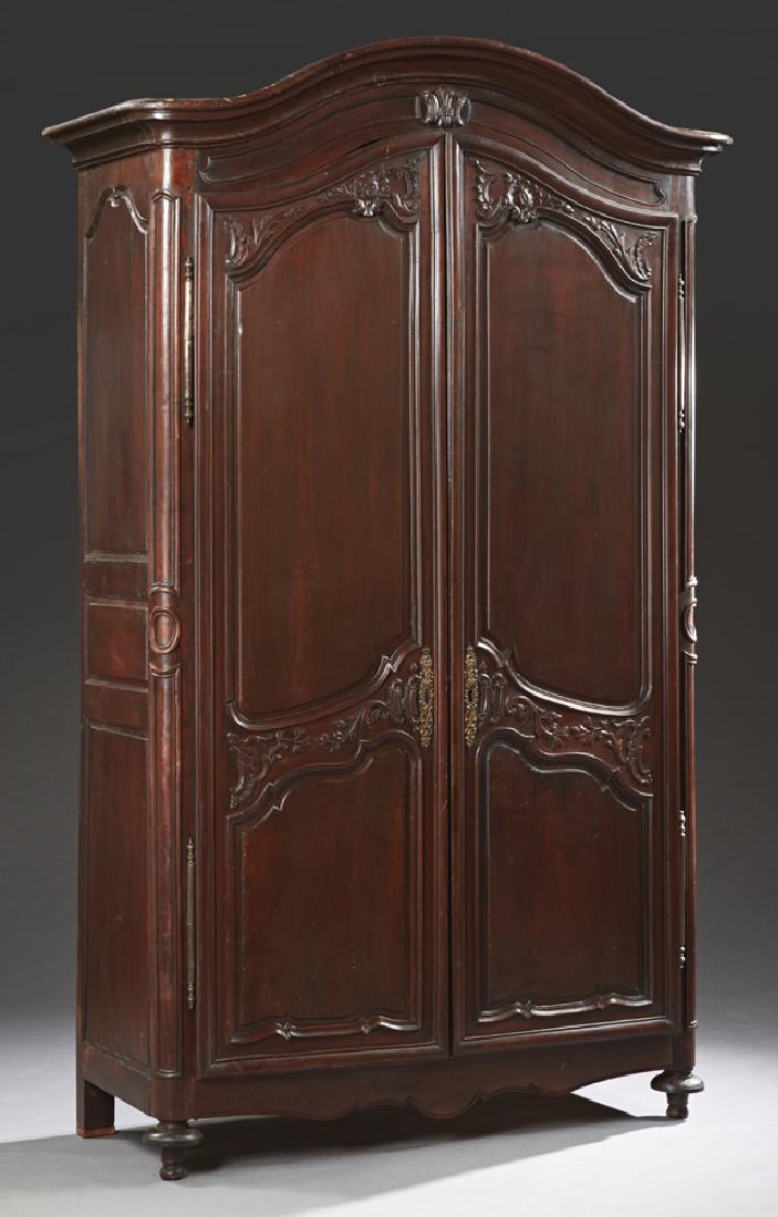 French Louis XV Style Carved Walnut Armoire, 19th c., (1 of 1)