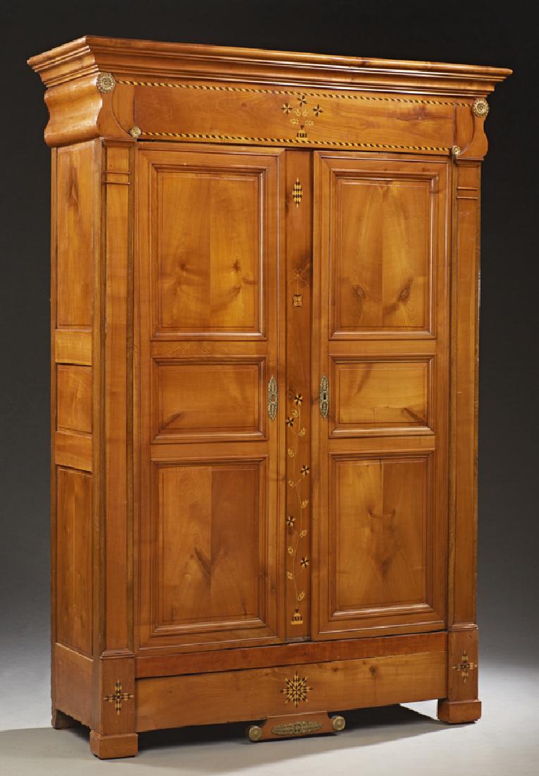 French Louis Philippe Carved Cherry Marquetry Inlaid (1 of 1)