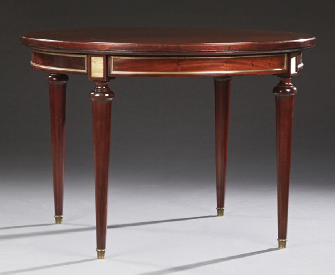 French Louis XVI Style Carved Mahogany Dining Table, (1 of 2)